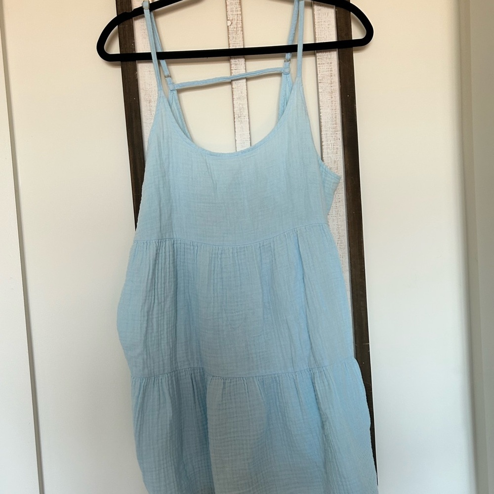 Light Blue Sleeveless cover up dress. Super cute and lightweight